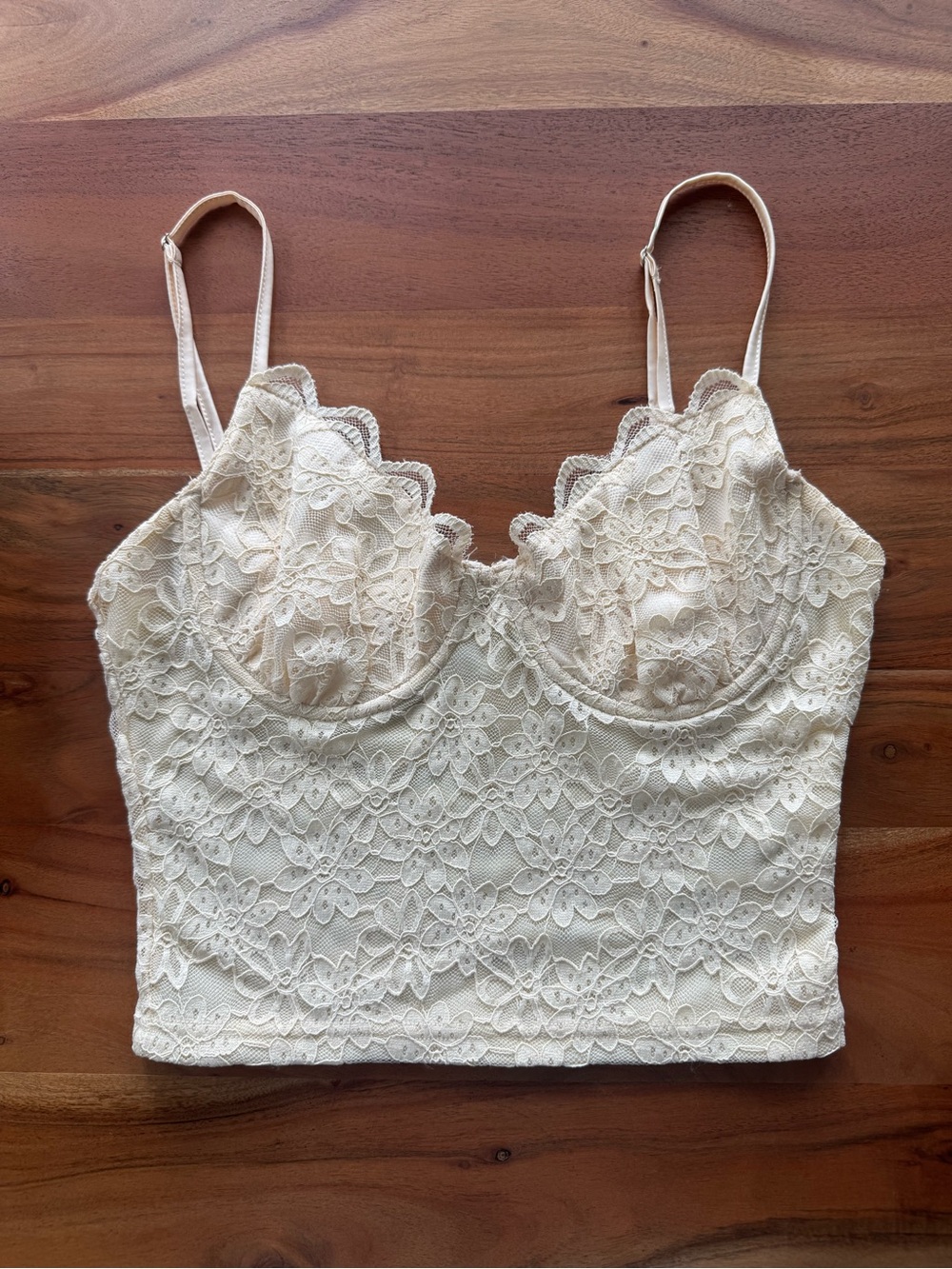 Meshki lace camisole bustier corset style crop top